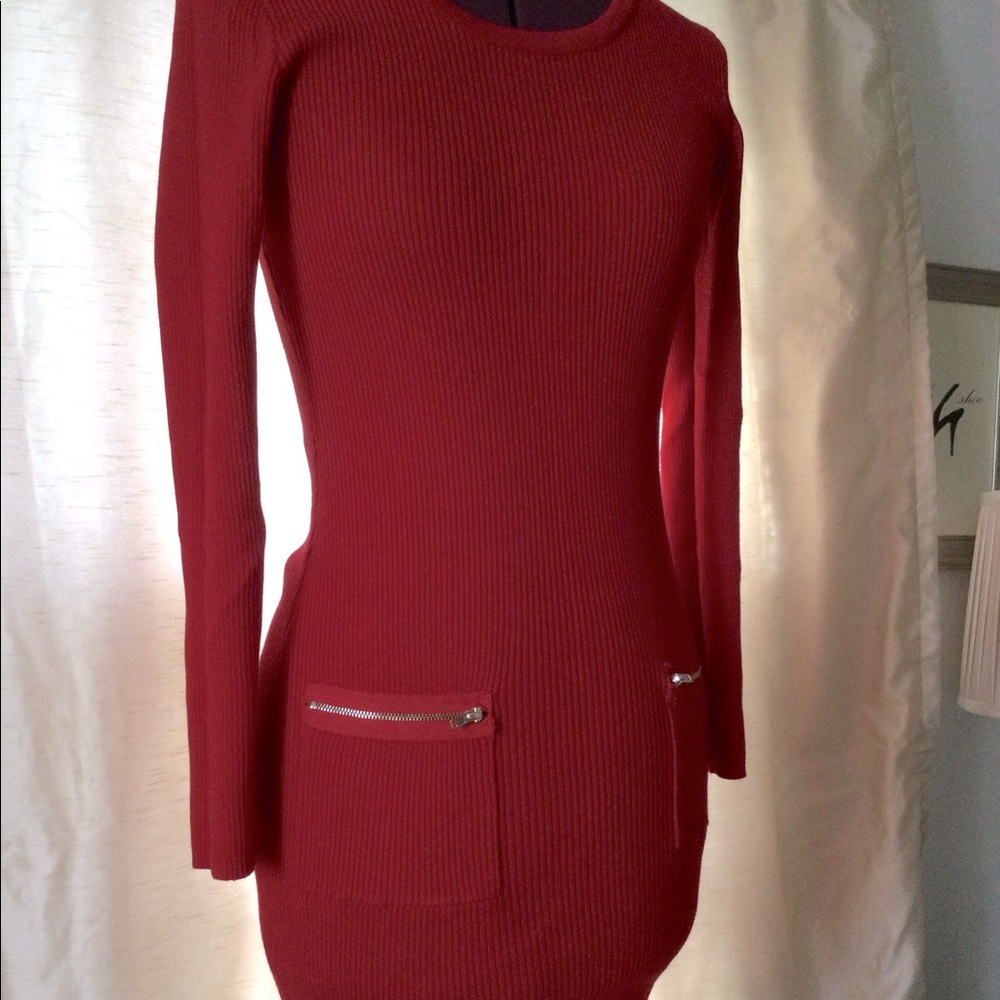RED SWEATER DRESS